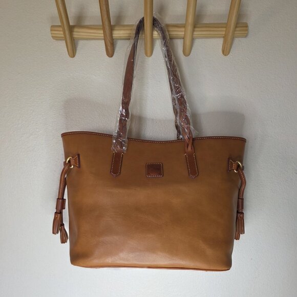 NWT Dooney & Bourke Florentine Bailey Tote Natural Tan Leather - Picture 3 of 16